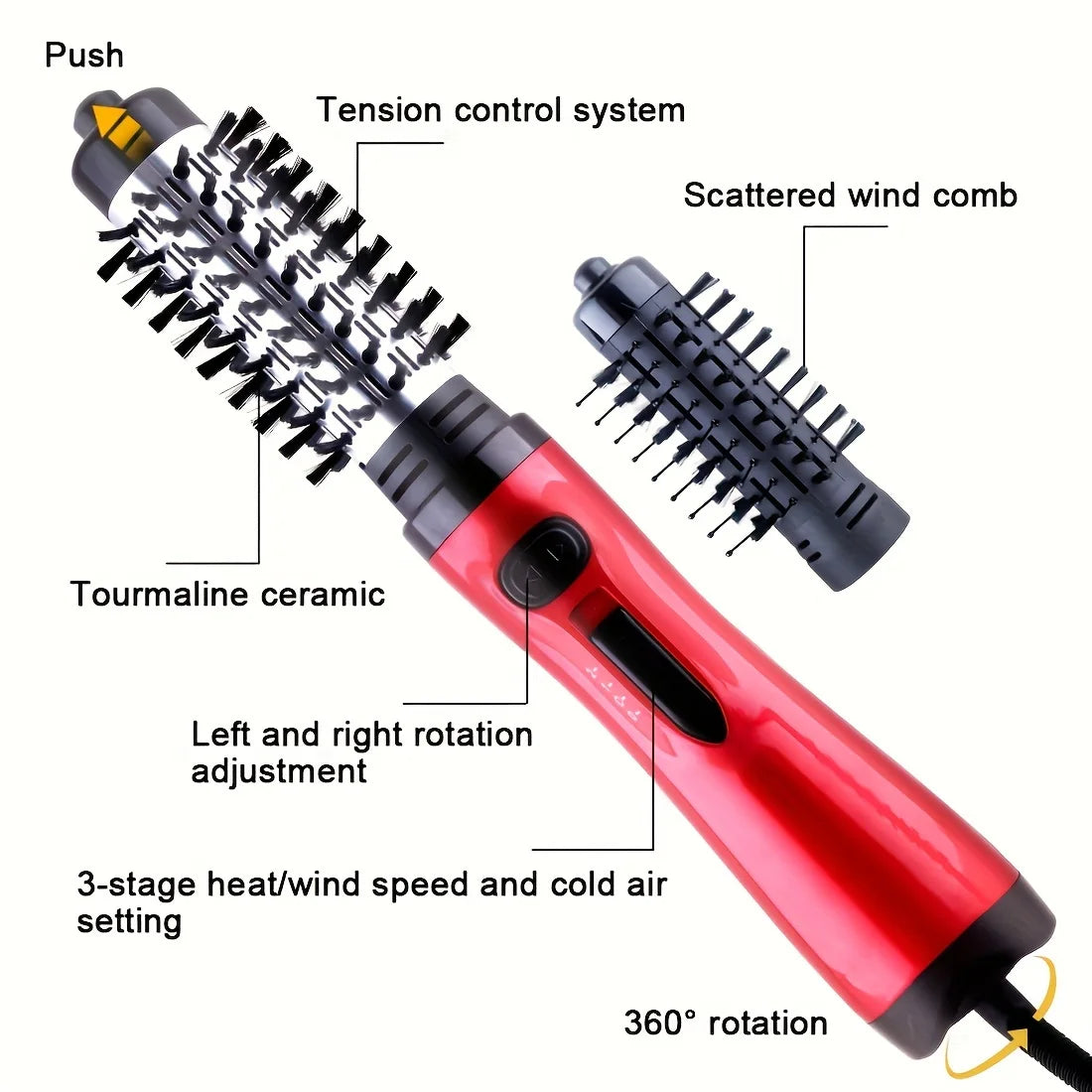 Automatic Rotating Curling Brush, All in One Hair Styling Brush, the Right Gift